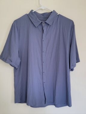 NWT Cotton And Linen Blend Short Sleeve Button Front Shirt